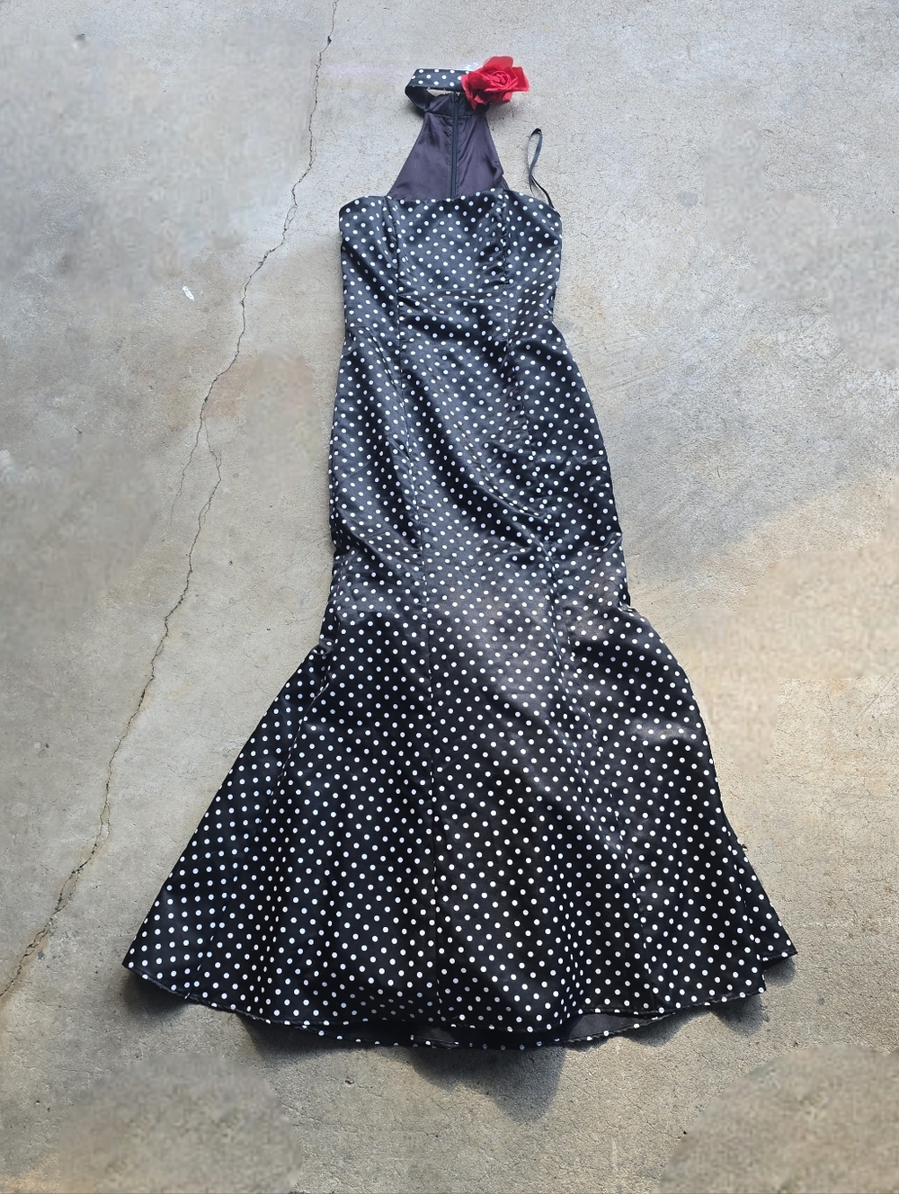 VTG 80s Jessica McClintock Gunne Sax Polka Dot Halter Goth Grunge 3